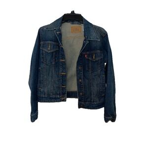 Levi's Denim Jacket Women's Size M Blue Jean Jacket Red Tab Long Sleeves Ladies